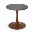 Tavolo rotondo in marmo e legno 90 cm