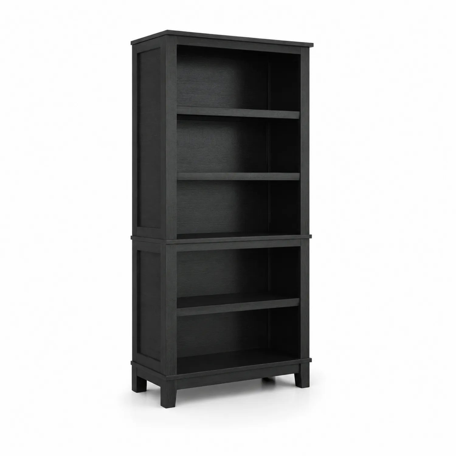 Scaffale in Legno Ingegnerizzato Nero con Ripiani 180x85x30 cm