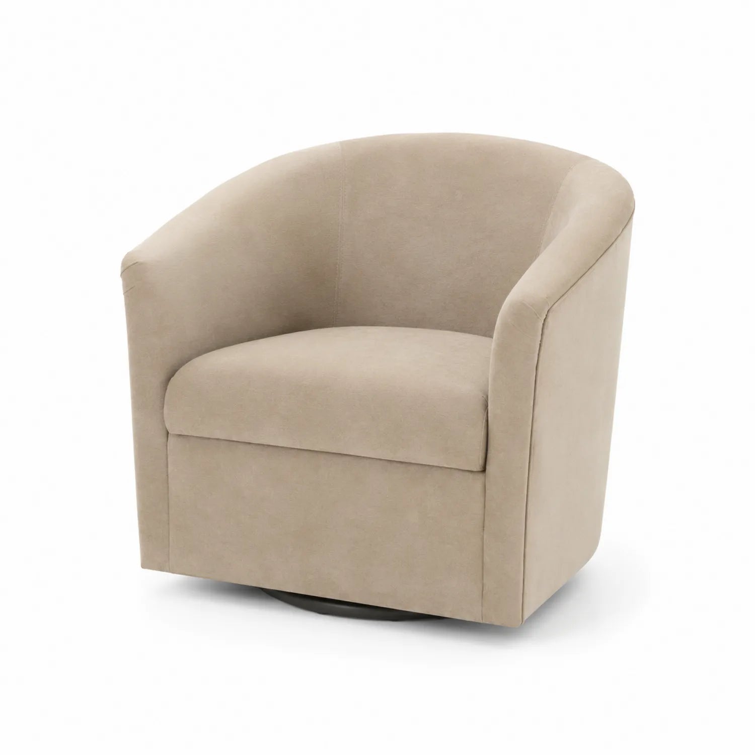 Poltrona girevole in tessuto beige