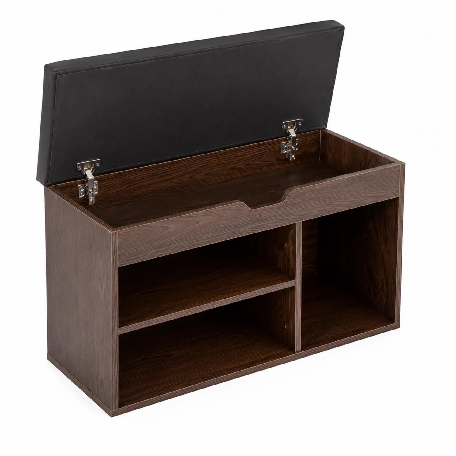 Scarpiera Legno e Ecopelle Nera