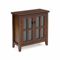 Credenza in legno con ante in vetro temperato marrone
