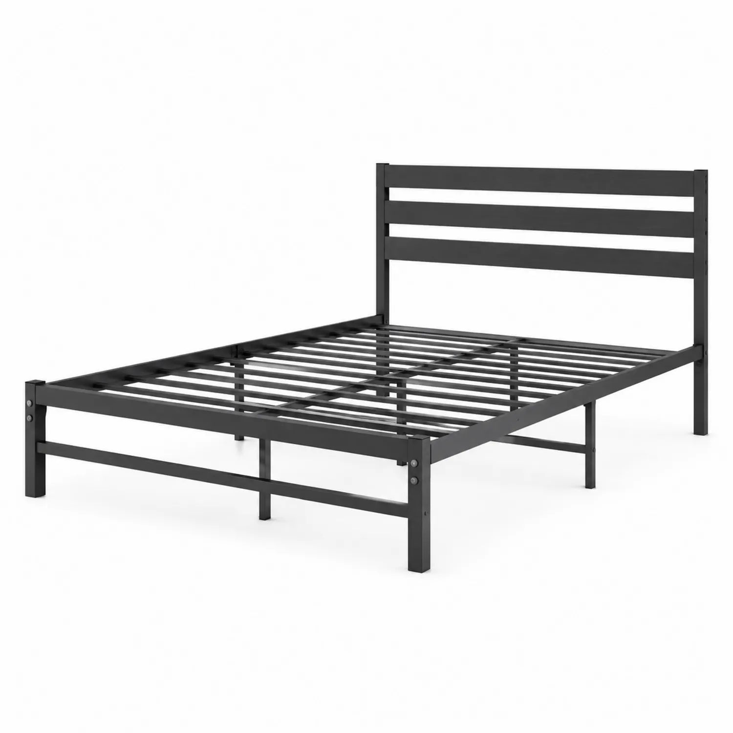 Letto matrimoniale in metallo nero 200x140 cm