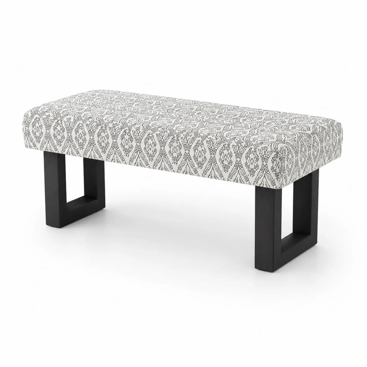 Panca in tessuto con gambe in legno 120x40x45 cm