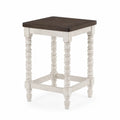 Sgabello in Legno di Quercia e Noce con Gambe Tornite