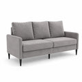 Divano a 3 posti in tessuto con gambe in legno Grigio