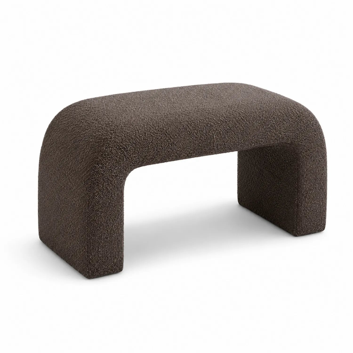 Panca in tessuto bouclé marrone