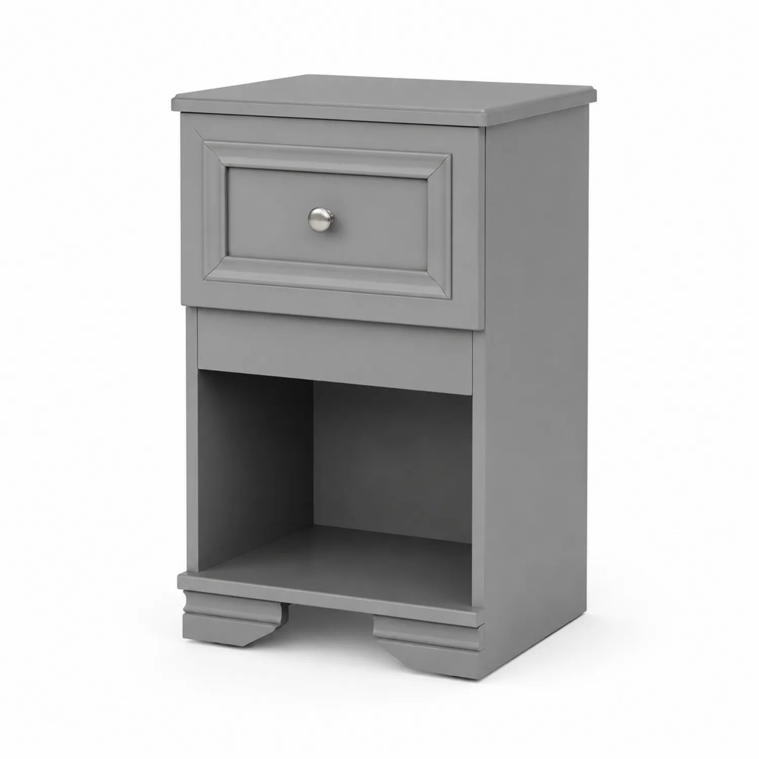 Comodino in MDF con Cassetto Grigio 40x30x60cm