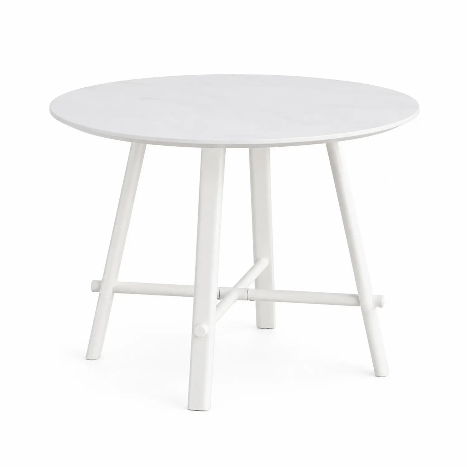 Tavolo Rotondo in Legno Bianco Ø 90 cm