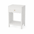 Comodino in legno verniciato bianco con cassetto