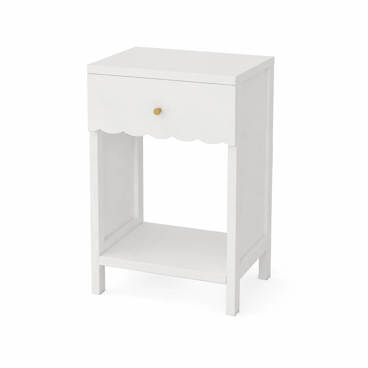Comodino in legno verniciato bianco con cassetto