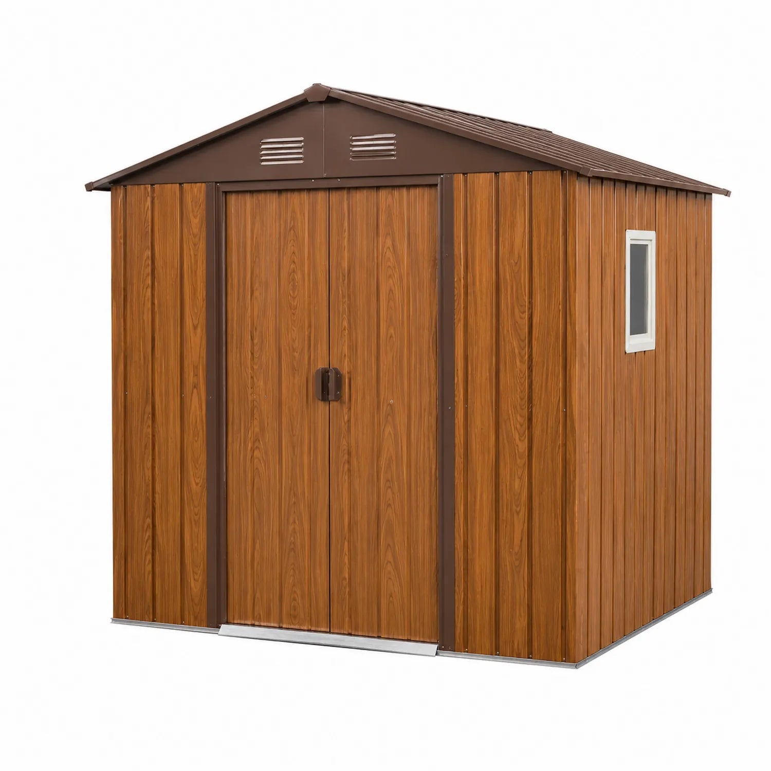 Capanno in Metallo con Finitura Effetto Legno 213x130x185 cm